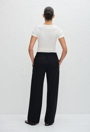 Relaxed Pin-Stitch Trouser - Black - Matteau
